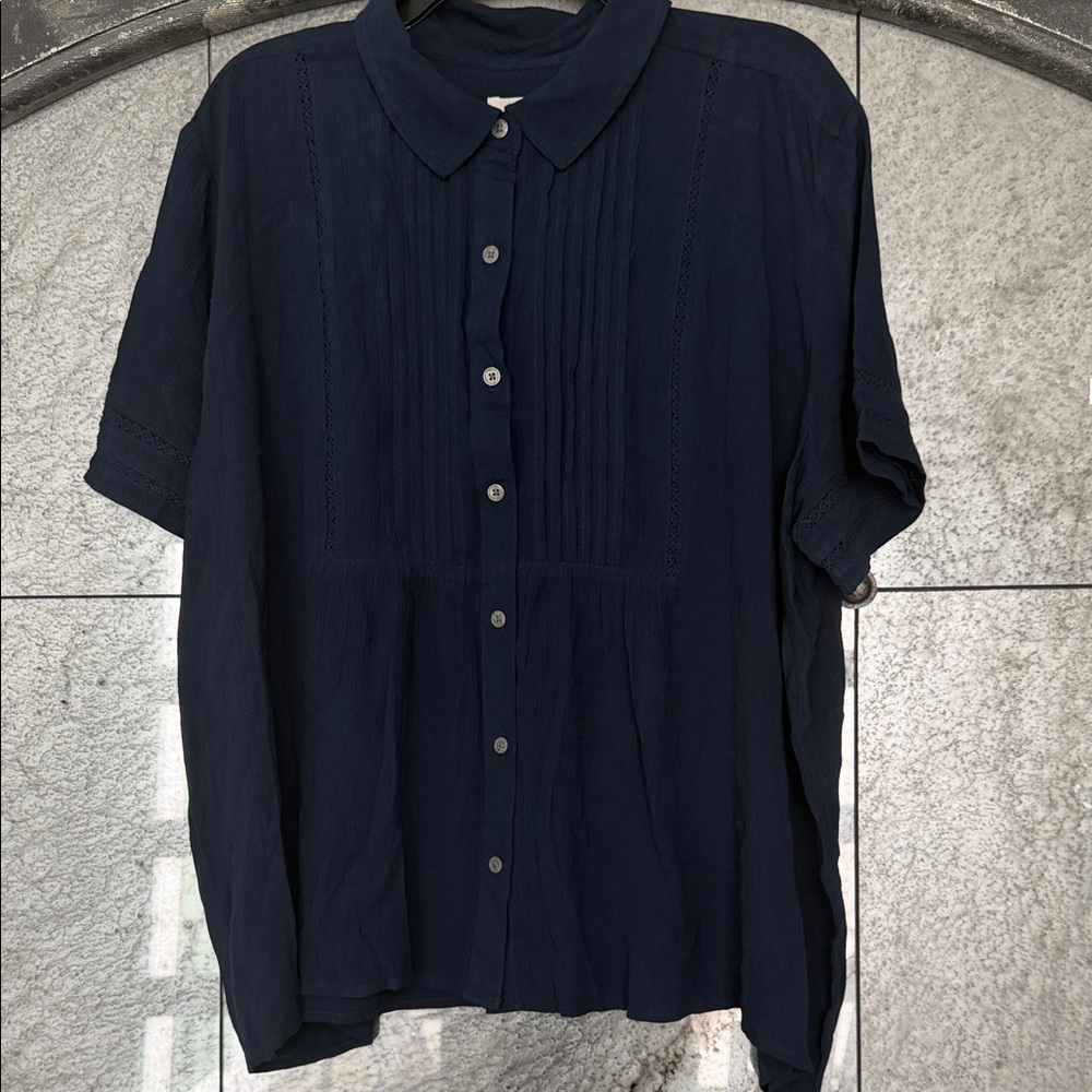 Style & Co. Dark Blue Button Down Shirt